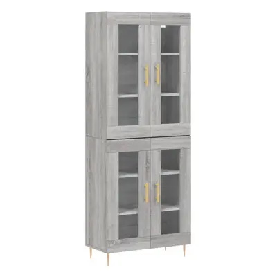 (grey sonoma, glass doors) vidaXL Highboard Sideboard Tall Storage Cabinet Side Cabinet Engineer