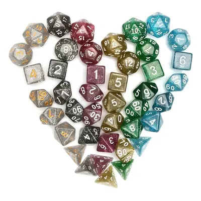 42Pcs Polyhedral Dice Set D20 D12 D10 D8 D6 D4 Games With Bag Velvet Pouches