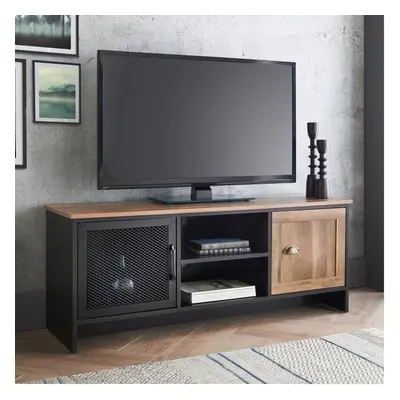 Coberg TV Unit Includes cupboards and shelves.- Black