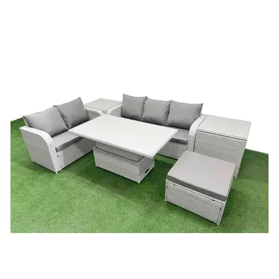 Fimous Seater PE Rattan Wicker Garden Furniture Patio Conservatory Sofa Set with Adjustable Lift