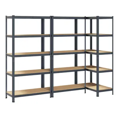 vidaXL 5-Layer Storage Shelves pcs Anthracite Steel&Engineered Wood