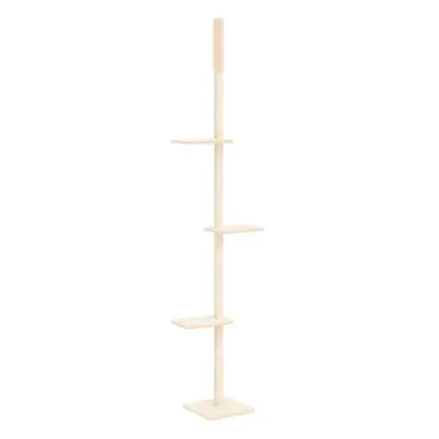 (cream) vidaXL Floor to Ceiling Cat Tree 267.5-297.5cm Cat Scratch Tower Multi Colours