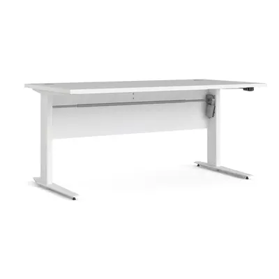 Prima Desk cm in White with Height adjustable legs with electric control in White