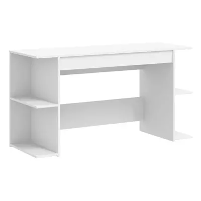 (white) vidaXL Desk Office Writing Desk Working Computer Table Black Engineered Wood