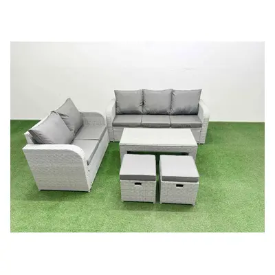 Fimous Seater PE Rattan Wicker Garden Furniture Patio Conservatory Sofa Set with Seater Sofa Lov