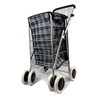 (Black Tartan) Hampton&Stewart Wheel Foldable Shopping Trolley