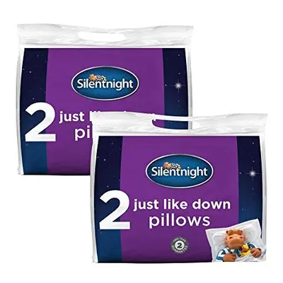 Silentnight Luxury Just Like Down Pillows Pack ? Pack of Hotel Bed Pillows with Soft Medium Supp