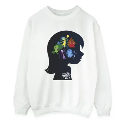 (L, White) Disney Mens Inside Out Head Silhouette Sweatshirt