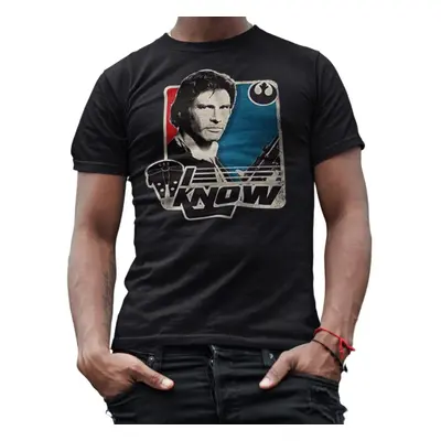 STAR WARS Han Solo 'I Know' Millennium Falcon T-Shirt Adult Cotton Gr