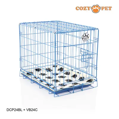 Dog Cage 24" by Cozy Pet Puppy Crate Pen Metal Cage Blue DCP24BL + VB20C