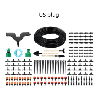 (US Plug) 15M Micro Drip Irrigation Kit Drip UV-resistant Automatic Irrigation System for Greenh