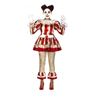 (S (34-36)) Terrifying red and white clown costume for women