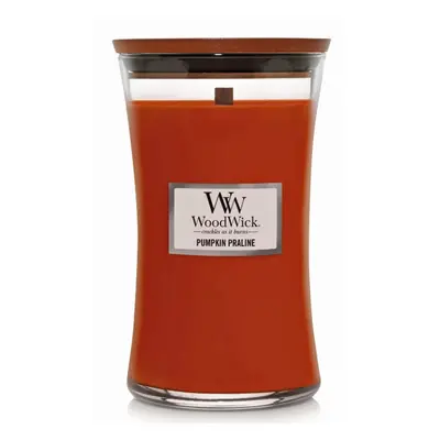 WoodWick Large Hourglass Candle Pumpkin Praline - Premium Soy Blend Wax Pluswick Innovation Wood