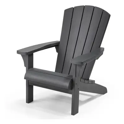 Keter Adirondack Chair Troy Graphite Outdoor Lawn Patio Curveback Classic Seat