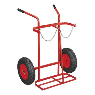 Sealey Welding 2-Bottle Trolley with Pneumatic Tyres ST28P