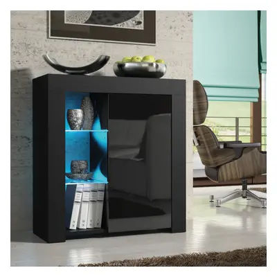 Sideboard 83cm LED Creative Furniture - Black Gloss Doors