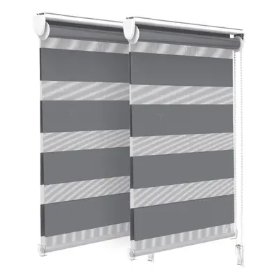 VOUNOT Set of Zebra Roller Blind Double Fabric, Day and Night Translucent or Blackout Vision Cur