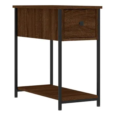 (brown oak) vidaXL Bedside Cabinet Side Table Nightstand Bed Table Black Engineered Wood