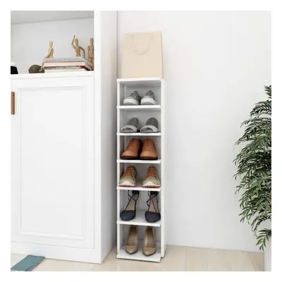 vidaXL Shoe Cabinet White Engineered Wood Household Shoe Storage Shelf Rack