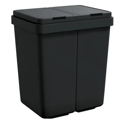 vidaXL Dual Bin Dual Rubbish Bin Waste Recycling Basket Anthracite 2x25