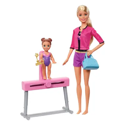 Barbie FXP39 Gymnastics Coach Dolls and Playset, Multi-Colour