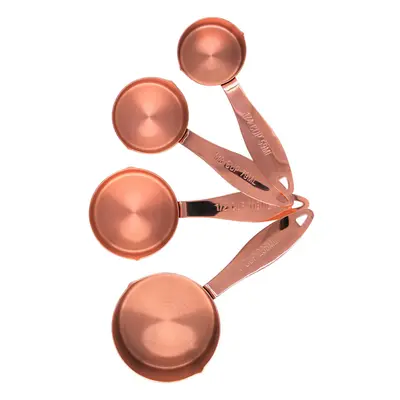 Chef Select Premium Set of Measuring Cups with Pouring Spouts Copper Colored Steel Heavy Duty