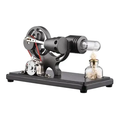 (dark gray) Hot Air Stirling Engine Electricity Generator Motor Model With Led Light Dollar Flyw