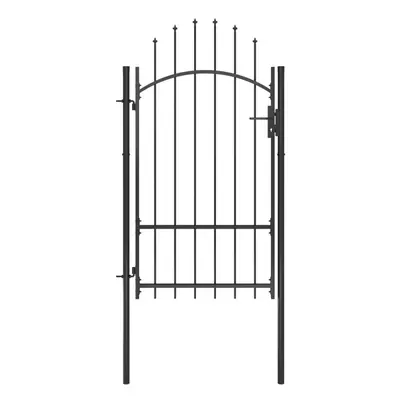 vidaXL Garden Gate Steel 1x2.2m Black Garden Barrier Patio Fencing Panel Wall