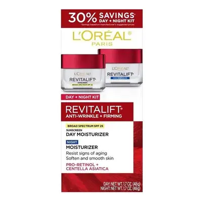 L'Oreal Paris Revitalift Anti-Wrinkle Skincare, with Base Day and Night Moisturizer, COUNT