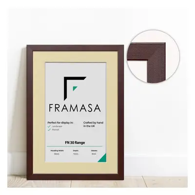 (Mahogany Frame Ivory Mount, 50x70CM Pic (60x80CM Frame)) Mahogany Photo Frames With Mounts Flat