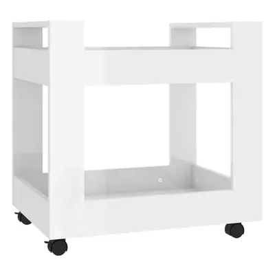 (High gloss white) vidaXL Desk Trolley Engineered Wood Under Desk Storage Trolley Multi Colours