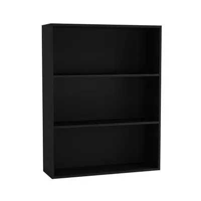 (80cm Black) Wide Shelf Tier Wooden Bookcase Cabinet Storage Shelving Display Shelves Unit