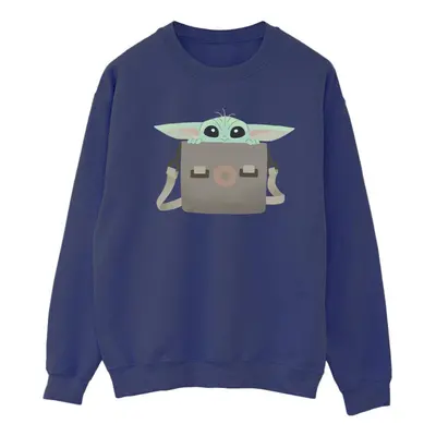 (S, Navy Blue) Star Wars Womens/Ladies The Mandalorian Grogu Luggage Sweatshirt