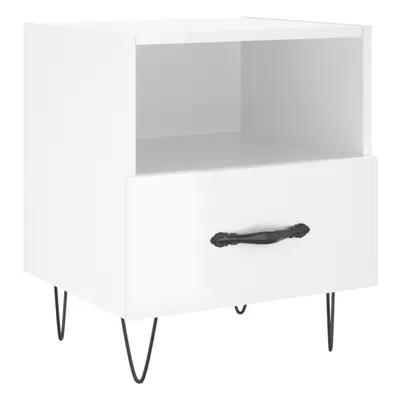 (high gloss white, pcs) vidaXL Bedside Cabinet Bed Table Nightstand Side Table White Engineered 