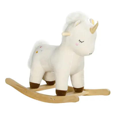 AIYAPLAY Rocking Horse with Unicorn Design, Sound, for Years Old, White