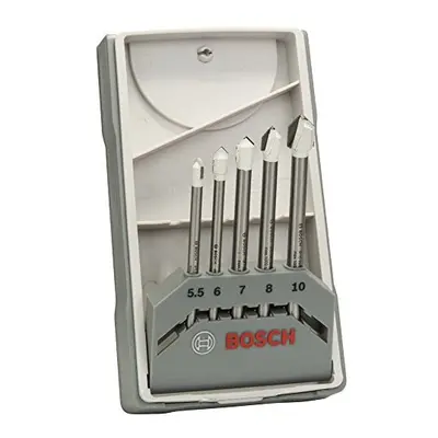 Bosch CYL-9 Tile Drill Set 5.5mm/6mm/7mm/8mm/10mm Silver Pcs