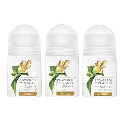 Dove Plants Ginger Roll-On Deodorant x ml (Pack of 3) without Aluminium Salts