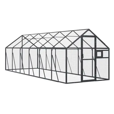 (anthracite, 1.79 x x 1.85 m) vidaXL Aviary Outdoor Bird Cage Walk In Chicken Run Coop Silver Al