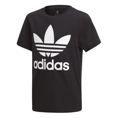 adidas Originals Kids' Big Boys' Trefoil Tee Black/White Large