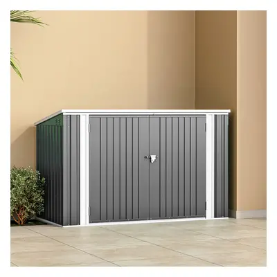 Garden Heavy Duty Steel Bicycle Storage Shed, Grey