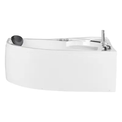 Left Hand Whirlpool Corner Bath with LED x mm White NEIVA