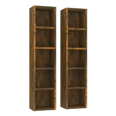 (Smoked oak) vidaXL CD Cabinet Storage Oraniser Shelf Cabinet Display Shelf Engineered Wood