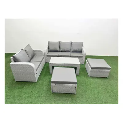 Fimous Seater PE Rattan Wicker Garden Furniture Patio Conservatory Sofa Set with Seater Sofa Lov