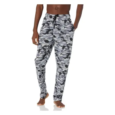 Champion Men's Jersey Sleep Pants Grey/Black Camo Print Large