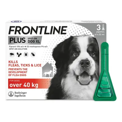 FRONTLINE Plus Flea & Tick Treatment X Large Dog (40+ kg) Pipette Pack