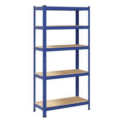 vidaXL 5-Layer Storage Shelf Blue Steel&Engineered Wood garage shelving