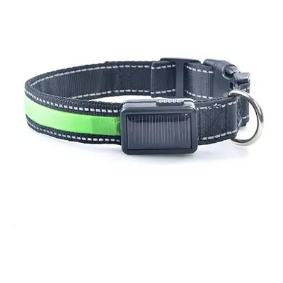 () Dog Pet Collar Solar Power USB Charging Electronic LED Flashing Light