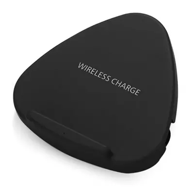 (Black) Portable Foldable Mini Fast Wireless Charger Stand Holder Intelligent Recognition Qi