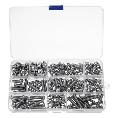 600Pcs M5 Stainless Steel Hex Socket Cap Head Screw Washer Nut Kit 6-30mm Optional Length