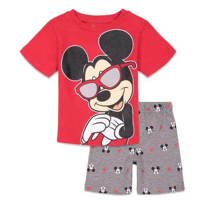 Disney Mickey Mouse Little Boys T-Shirt and Shorts Outfit Set Gray/Red